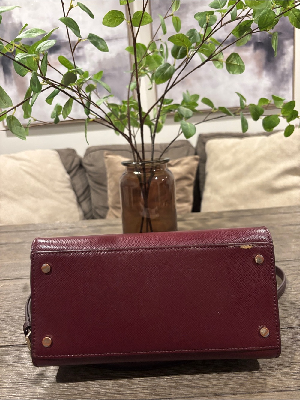 kate spade Pink and Burgundy Two-Tone Satchel - Picture 5 of 8